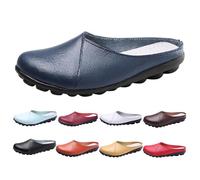 Scarpe basse da donna in pelle: scarpe da ginnastica slip-on, larghezza H, taglie forti, pantofole da donna, leggere, traspiranti, comode, antiscivolo, per lavoro, tempo libero, viaggi, vita