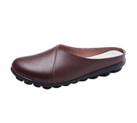 Scarpe basse da donna in pelle: scarpe da ginnastica slip-on, larghezza H, taglie forti, pantofole da donna, leggere, traspiranti, comode, antiscivolo, per lavoro, tempo libero, viaggi, vita