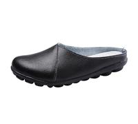 Scarpe basse da donna in pelle: scarpe da ginnastica slip-on, larghezza H, taglie forti, pantofole da donna, leggere, traspiranti, comode, antiscivolo, per lavoro, tempo libero, viaggi, vita