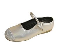 Scarpe basse da donna Scarpe in pelle Lai Persone Spesse Pantofole Scarpe Singole Estate Nuovo Squisito Paillettes Split Cento Con Piatto Argento Piccola Femmina, argento, 39 EU