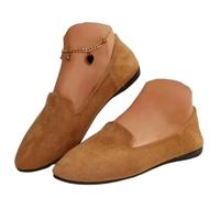 Scarpe basse da donna senza lacci a punta in tessuto casual calzature da passeggio per l'autunno Larghezza media tinta unita modello abito invernale per donna quotidiano comodo, Marrone, 36 EU