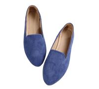 Scarpe basse da donna senza lacci a punta in tessuto casual calzature da passeggio per l'autunno Larghezza media tinta unita modello abito invernale per donna quotidiano comodo, Blu, 39 EU