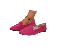 Scarpe basse da donna senza lacci a punta in tessuto casual calzature da passeggio per l'autunno Larghezza media tinta unita modello abito invernale per donna quotidiano comodo, rosa, 37.5 EU