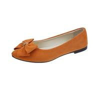 Scarpe basse da donna Spring Summer and Autumn Lightweight Suede Pointed Shallow Mouth Soft Bottom Bow Single Daily Dating Commuting Large Size Ballet Donna Scarpe 40, Colore: arancione., 38 EU