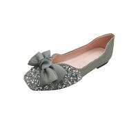 Scarpe basse da donna stile leggero pizzo piatto,Scarpe da donna nere scarpe basse,Bocca morbido arco singolo scarpe da barca a pendolo giornaliero di grandi dimensioni,Scarpe da balletto, verde, 36