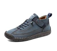 Scarpe basse da donna UK scarpe da ginnastica da donna tinta unita foro romano basse basse pompe per passeggiate estive, Blu, 41.5 EU