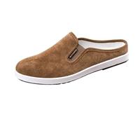 Scarpe basse da uomo con punta avvolta, da uomo, per attività all'aria aperta, versatili, per il tempo libero, in tela senza tacco, con tacco, caffè, 45 EU