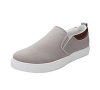 Scarpe basse da uomo in tela con fondo spesso e larghe, senza lacci | Classiche calzature da lavoro antiscivolo per tutti i giorni, leggere, casual, scarpe da passeggio traspiranti