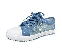 Scarpe Basse Donna,Sneakers in Tela con Lacci da Donna Traspiranti Mesh Estive, Antiscivolo Scarpe da Corsa per Outdoor & Tempo Libero Eleganti e Leggere con Motivi Floreali,Idee Regalo Natale 2025