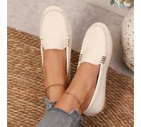 Scarpe basse leggere e morbide con suola flessibile, adatte per autunno/inverno, versatili per primavera/estate/tutto l'anno, taglie comode, casual, con decorazione metallica sulla punta tonda, traspi