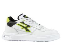 U-Power Urban Lifestyle Harlow, Scarpe Sportive e Casual Bianche, Nere e Giallo Fluo in Morbida Pelle. Sneakers Basse con Suola Antiscivolo con Inserto Infinergy, Ideali per l'uso Quotidiano.
