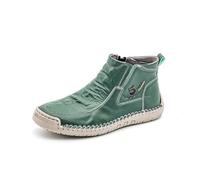 Scarpe Beck da donna fatte a mano eleganti Crinkled morbidi stivali con chiusura lampo ultra comode scarpe a piedi nudi tempo libero ortopediche impermeabili, Stile S03 Verde, 37 EU