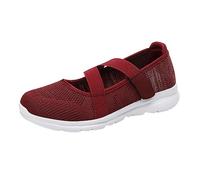 Scarpe bianche da donna, vestibilità larga, scarpe da ginnastica da donna, traspiranti, casual, comode, da spiaggia, passeggiate, espadrillas per tutti i giorni e per l'estate, Rosso, 39.5 EU