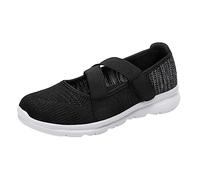 Scarpe bianche da donna, vestibilità larga, scarpe da ginnastica da donna, traspiranti, casual, comode, da spiaggia, passeggiate, espadrillas per tutti i giorni e per l'estate, Nero , 37.5 EU