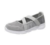 Scarpe bianche da donna, vestibilità larga, scarpe da ginnastica da donna, traspiranti, casual, comode, da spiaggia, passeggiate, espadrillas per tutti i giorni e per l'estate, Grigio, 39 EU