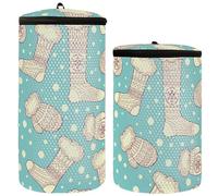 Scarpe Borsa Per Lavatrice Sneaker Lavatrice 2pcs Scarpe Borse di Lavaggio Per Il Sacchetto Della Lavanderia Per Lavare Scarpe In Lavatrice Buon Natale Fiocco Di Neve Calzini Blu, Calzini blu fiocco