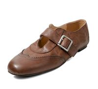 Scarpe Brogue Basse Donna Oxford a Punta Alata Traforata per Ufficio e Scuola Mocassini Classici con Fibbia Punta Rotonda,Marrone,37 EU