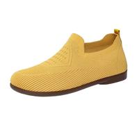 Scarpe Camminata Donna Pianta Larga Comode Basse per Tutti i Giorni Senza Sforzo: Casual Traspiranti Slip-on Un Uso Confortevole Il Giorno (Yellow, 36)
