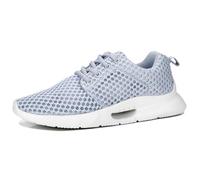 Scarpe Cammino Uomo Traspiranti Mesh Allacciatura Leggere Suola Ammortizzata Comode Running Casual Tutto Il Giorno,Grigio,38 EU