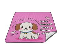 Scarpe carine Take Them Off Cartoon Carino Divertente Cane Bianco Impermeabile Coperta Esterna Portatile Parco Campo Tappeto per Outdoorsy Persone Concerto Coperta manta de playa extra