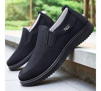 Scarpe casual con stampa a lettera in tessuto di Pechino per uomini di mezza età e anziani, slip-on, antiscivolo, resistenti all'usura, adatte per ufficio, esterno, casa, tutte le stagioni CN39,CN40,C