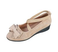 Scarpe casual da donna con zeppa incrociata con cinturino elastico | Scarpe basse da donna con zeppa con cinghie elastiche e sollevamento delicato per un look elegante tutto il giorno