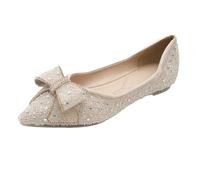 Scarpe casual da donna estiva,Scarpe singole morbide in pizzo leggere,Scarpe basse da donna primavera autunno arco quotidiano incontri scarpe da barca a pendolo grandi dimensioni, beige., 43 EU