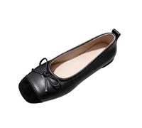 Scarpe casual da donna, leggere, con dettagli a fiocco, per camminare comodamente, compagne quotidiane, ideali per la primavera, versatili, Nero , 35 EU