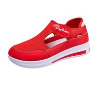 Scarpe casual da donna Spring Summer and Autumn New Mesh traspirante Flying Woven Single Shoes Light and Comfortable Not Tired Soft Heel Casual Shoes Scarpe da donna rosso 97, Colore: rosso, 38 EU