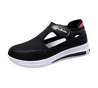 Scarpe casual da donna Spring Summer and Autumn New Mesh traspirante Flying Woven Single Shoes Light and Comfortable Not Tired Soft Heel Casual Shoes Scarpe da donna rosso 97, Nero , 37 EU