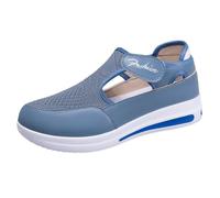 Scarpe casual da donna Spring Summer and Autumn New Mesh traspirante Flying Woven Single Shoes Light and Comfortable Not Tired Soft Heel Casual Shoes Scarpe da donna rosso 97, Blu, 39 EU