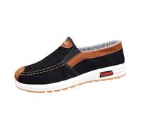 Scarpe casual da uomo a piedi nudi, in tela, comode e traspiranti, leggere, per attività sportive, per il fitness, classiche scarpe da barca unisex, Nero , 41 EU