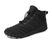 Scarpe casual da uomo, comode, alla moda, da uomo, rinforzate e antiscivolo, traspiranti, con fodera in peluche, per montagne e rocce, jogging, eleganti scarpe da trekking, Nero , 44 EU
