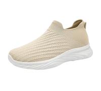 Scarpe casual da uomo, comode, sportive, in rete intrecciata, leggere, traspiranti, con supporto per arco plantare, per il tempo libero, alla moda, semplici da camminare, per primavera estate, Beige