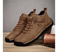 Scarpe casual da uomo di moda semplice, alte alla caviglia, adatte per passeggiate all'aperto e guida, stivali retrò, scarpe da ufficio e per l'uso quotidiano degli uomini, traspiranti e leggere, resi