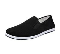 Scarpe casual da uomo in cotone, scarpe in tessuto da uomo a maglia a mano nuda Kung Fu Tai Chi scarpe basse tradizionali scarpe da corsa leggere tradizionali scarpe da corsa, Nero , 44 EU