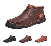 Scarpe casual da uomo in pelle, scarpe da trekking da uomo, senza lacci, super morbide, in pelle PU, scarpe basse, scarpe basse, mocassini, mocassini, scarpe sportive casual, marrone, 40 EU
