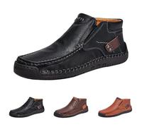 Scarpe casual da uomo in pelle, scarpe da trekking da uomo, senza lacci, super morbide, in pelle PU, scarpe basse, scarpe basse, mocassini, mocassini, scarpe sportive casual, Nero , 44 EU