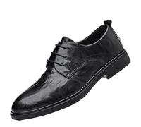 Scarpe Casual da Uomo in Vera Pelle di Pecora, estive, Eleganti, Stringate, in Pelle, con Punta affilata, comode e Traspiranti, Mocassini Slip-on Formali(Black,42 EU)