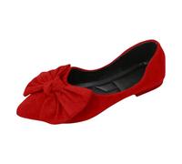 Scarpe casual da uomo nero,Tinta unita bocca piatta morbido pavimento arco scarpe singole,Scarpe basse da donna primavera autunno leggero pizzo,Scarpe da barca a pendolo giornaliere, Colore: rosso, 40