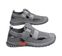 Scarpe casual da uomo traspiranti scarpe da casa moda indoor scarpe casual antiscivolo scarpe da passeggio per Medioevo e anziani assorbimento degli urti scarpe fitness, grigio, 44 EU