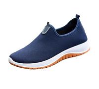 Scarpe casual da uomo UK, scarpe da passeggio traspiranti in rete, leggere, estive, con fondo morbido, scarpe da allenamento all'aperto, comode, casual, in tela, tinta unita, alla moda, Blu, 7 UK