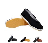 Scarpe Casual di Stoffa Nera della Vecchia Pechino, Scarpe da Ginnastica da Allenamento per Arti Marziali Kung Fu Tai Chi Pantofole con Suola in Gomma Morbida(Black C,38 EU)