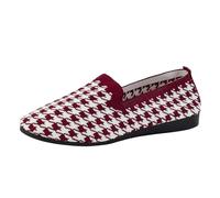 Scarpe Casual Donna Autunno 2025 comode Sportive Piatte con Design a Bocca Profonda (Red, 42)