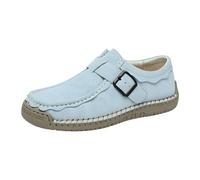 Scarpe Casual morbide e Antiscivolo, comode, con Punta Rotonda, Traspiranti, per Tutti i Giorni. (Light Blue, 38)