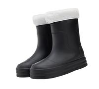 Scarpe Casual Nere Da Donna Infilare Scarpe d'acqua -polpaccio spesse per le donne, scarpe da lavoro quattro stagioni, scarpe in Stivaletti Bianchi Per Le Donne Tacchi, Le Noir, 41 EU
