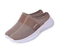 Scarpe casual ortopediche da donna con gambo mezzo alto, scarpe da donna, cento scarpe casual, pantofole traspiranti Baotou, una staffa, scarpe lazzy, scarpe Arch sandali da donna con tacco, caffè, 38