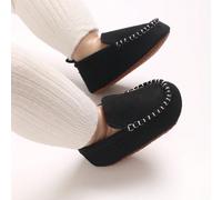 Scarpe casual piatte di colore solido classico per neonati, scarpe comode con suola morbida per i primi passi dei neonati EUR18,EUR19,EUR17Lettere
