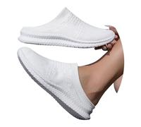 Scarpe Casual Traspiranti da infilare per Scarpe da Ginnastica estive Leggere in Rete, comode Calze Elastiche, Mocassini (White, 40)