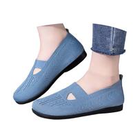 Scarpe Casual Traspiranti in Maglia, da Indossare Senza Lacci, alla Moda, con Punta Arrotondata, per Camminare Comodamente Ogni Giorno.#G